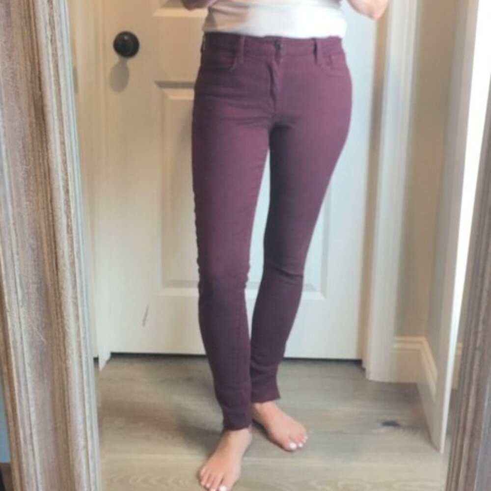 JOE'S Love Colors Cranberry Skinny Jeans Stretch Raw Hem Mid-rise 27